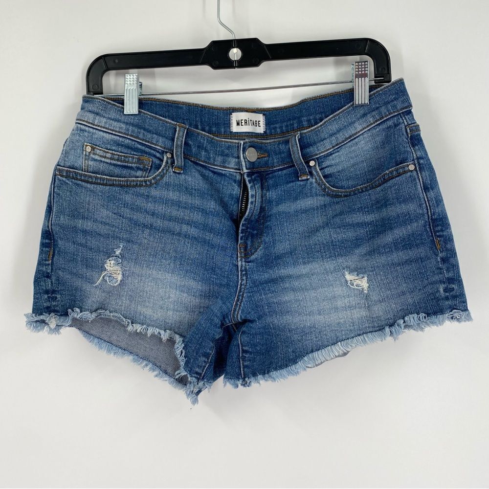 Meritage Women’s Raw Hem Denim Jean Shorts Size 28
